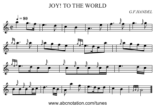 JOY! TO THE WORLD - staff notation