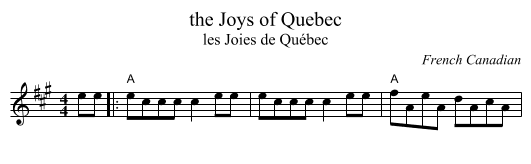 Joys of Quebec, the  - staff notation