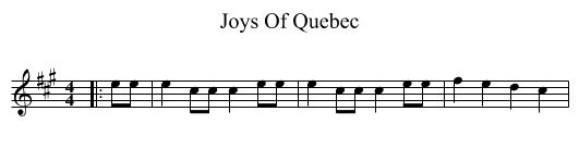 Joys Of Quebec - staff notation