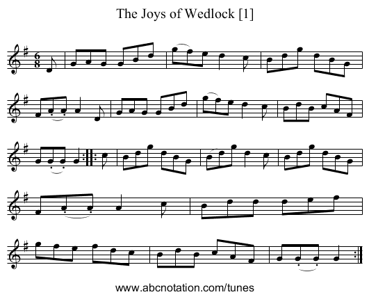 Joys of Wedlock [1], The - staff notation