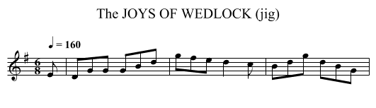 JOYS OF WEDLOCK (jig), The - staff notation