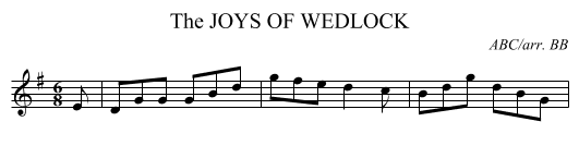 JOYS OF WEDLOCK, The - staff notation