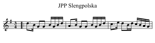 JPP Slengpolska - staff notation