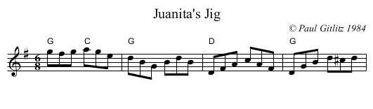 Juanita's Jig - staff notation