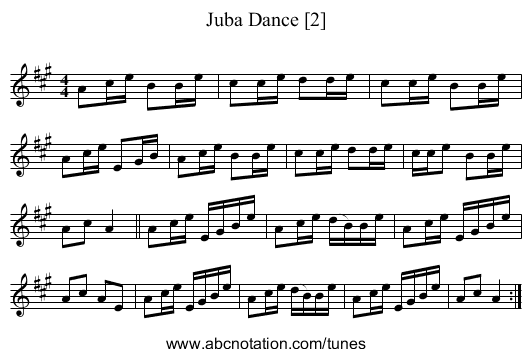 Juba Dance [2] - staff notation