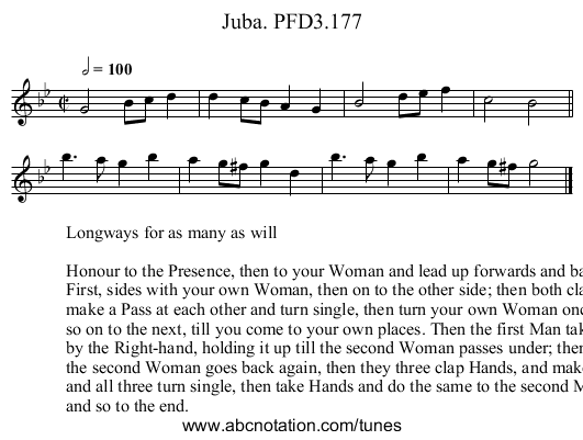 Juba. PFD3.177 - staff notation