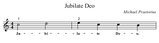 Jubilate Deo - staff notation