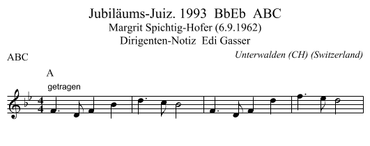 Jubiläums-Juiz. 1993  BbEb  ABC - staff notation