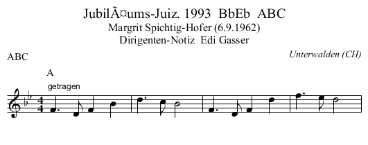 JubilÃ¤ums-Juiz. 1993  BbEb  ABC - staff notation