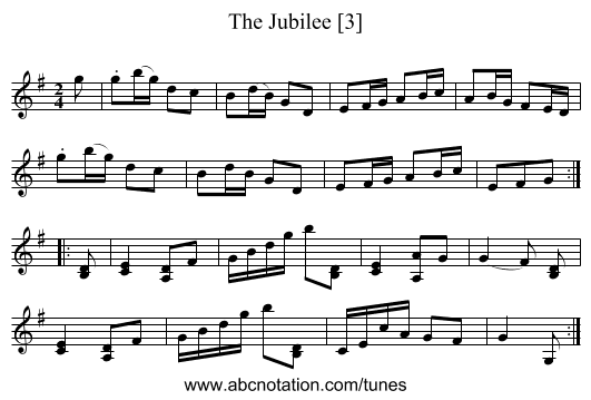 Jubilee [3], The - staff notation