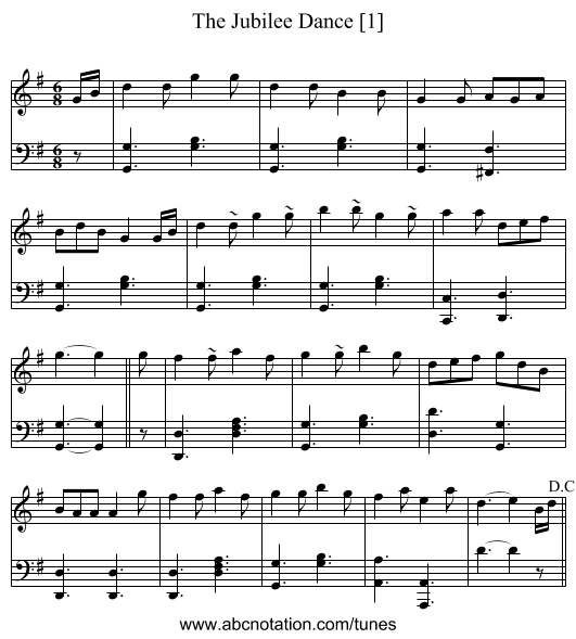 Jubilee Dance [1], The - staff notation