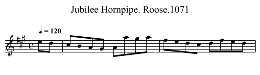 Jubilee Hornpipe. Roose.1071 - staff notation