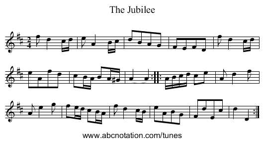 Jubilee, The - staff notation