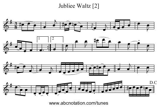 Jubliee Waltz [2] - staff notation
