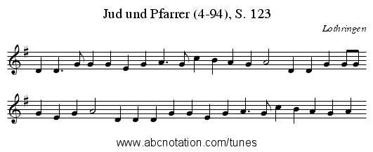 Jud und Pfarrer (4-94), S. 123 - staff notation