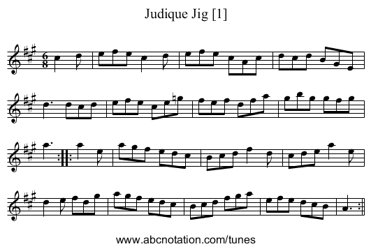Judique Jig [1] - staff notation