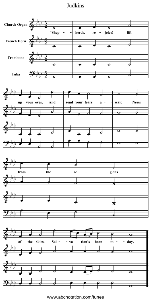 Judkins - staff notation