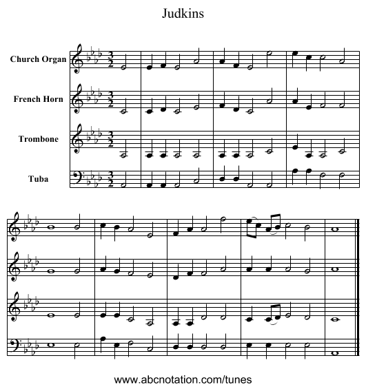 Judkins - staff notation