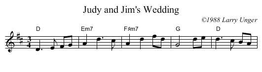 Judy and Jim's Wedding - staff notation