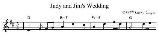 Judy and Jim's Wedding - staff notation