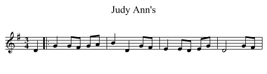 Judy Ann's - staff notation