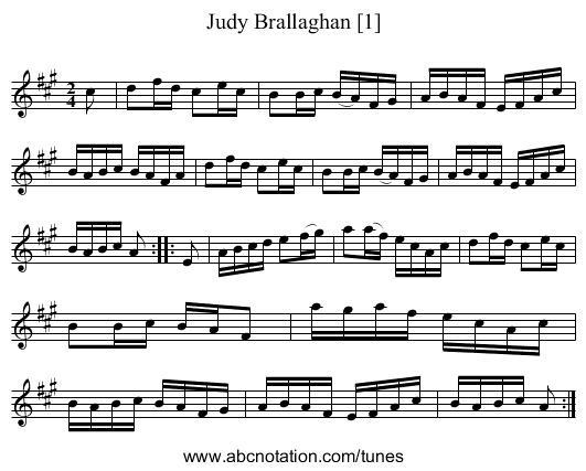 Judy Brallaghan [1] - staff notation