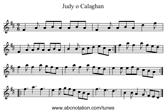 Judy o Calaghan - staff notation