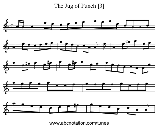 Jug of Punch [3], The - staff notation