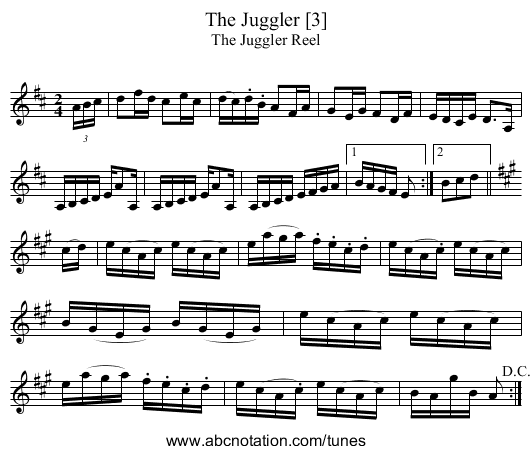 Juggler [3], The - staff notation