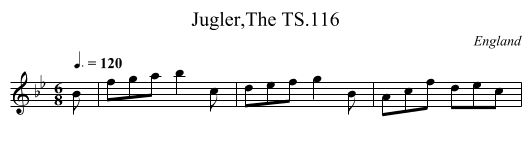 Jugler,The TS.116 - staff notation