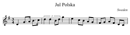 Jul Polska - staff notation
