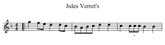 Jules Verret's - staff notation