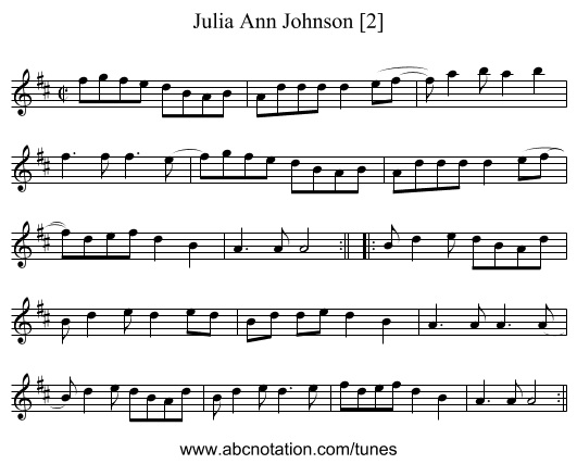 Julia Ann Johnson [2] - staff notation