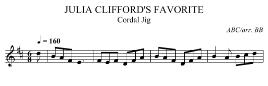 JULIA CLIFFORD'S FAVORITE - staff notation