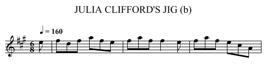 JULIA CLIFFORD'S JIG (b) - staff notation