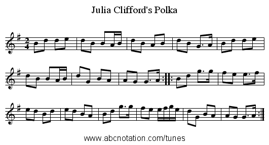 Julia Clifford's Polka - staff notation
