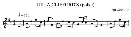 JULIA CLIFFORD'S (polka) - staff notation