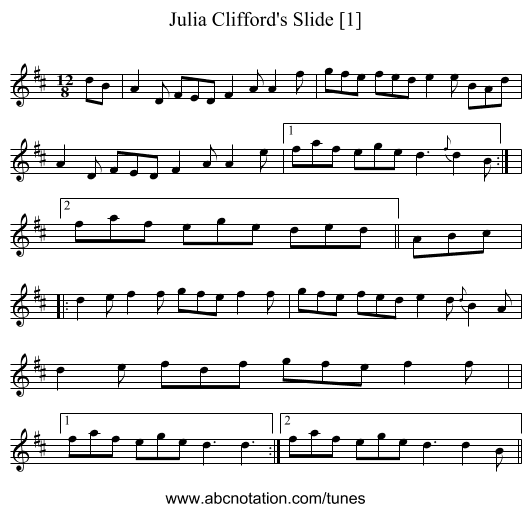 Julia Clifford's Slide [1] - staff notation