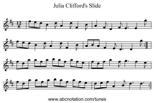 Julia Clifford's Slide - staff notation