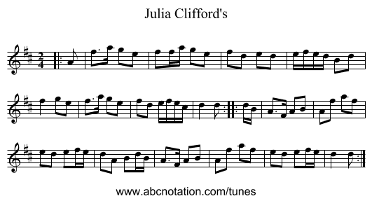 Julia Clifford's - staff notation
