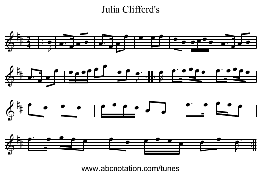 Julia Clifford's - staff notation