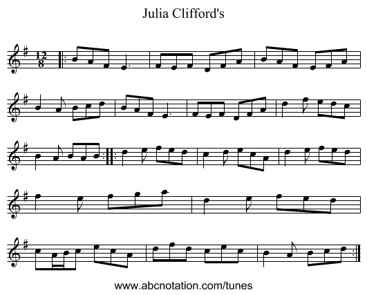 Julia Clifford's - staff notation