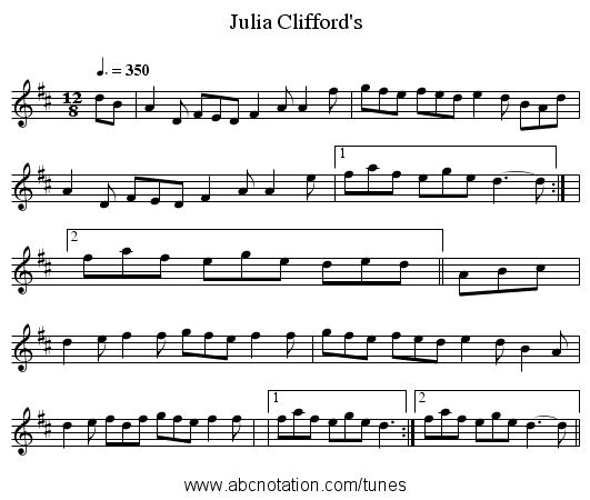 Julia Clifford's - staff notation