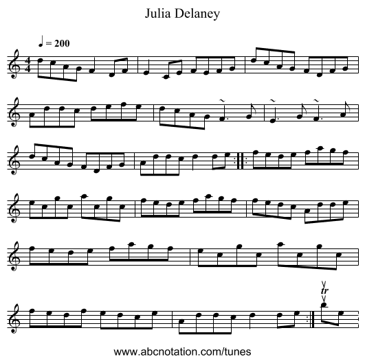 Julia Delaney - staff notation