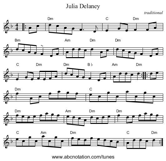 Julia Delaney - staff notation