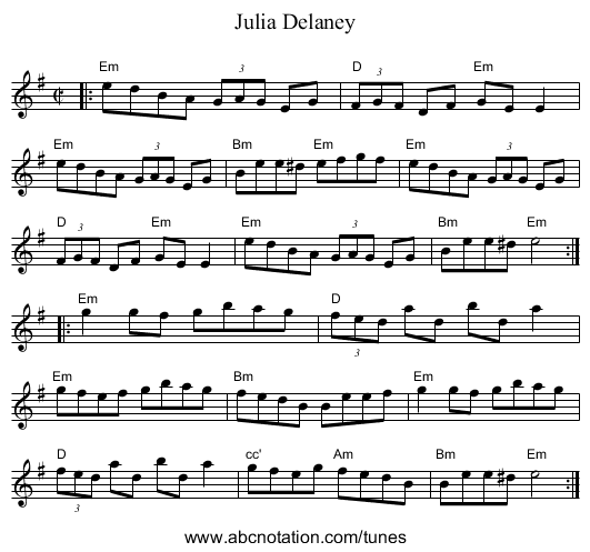 Julia Delaney - staff notation
