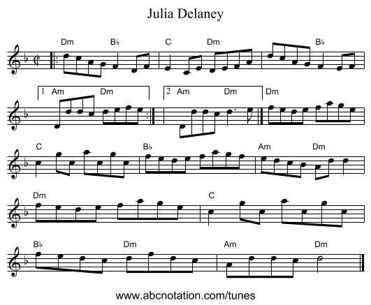 Julia Delaney - staff notation