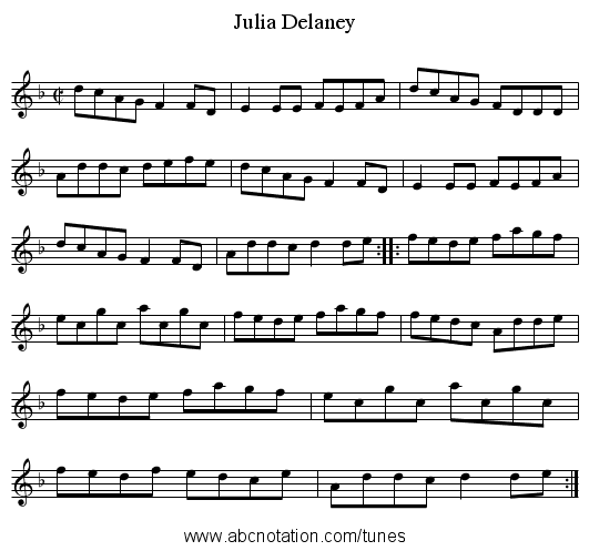 Julia Delaney - staff notation