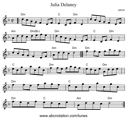 Julia Delaney - staff notation