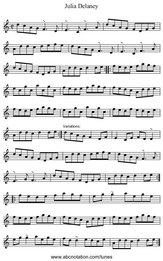 Julia Delaney - staff notation